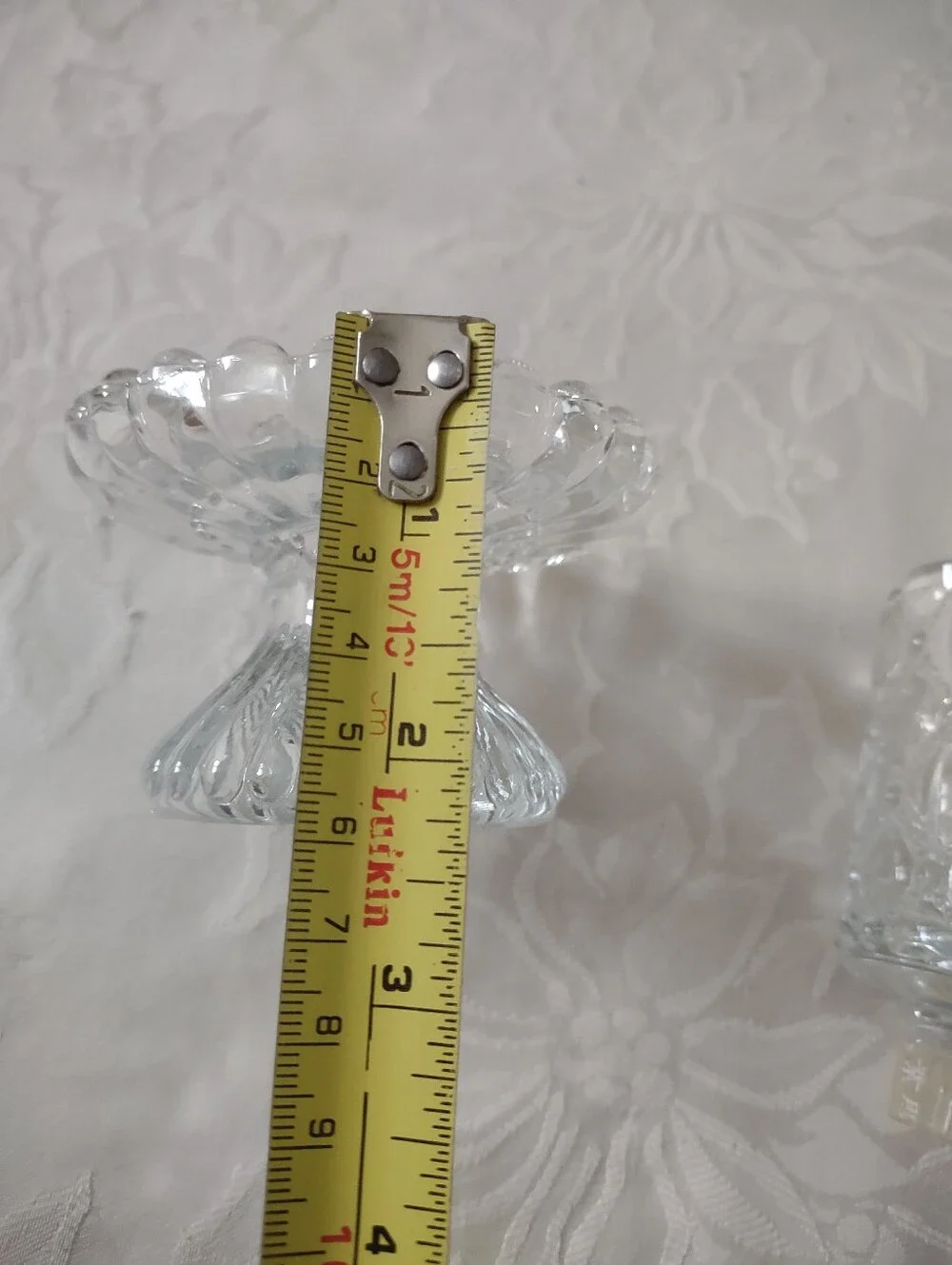 2 Piece Fairy Lamp Footed Base And Scalloped Diamond Cut Dome